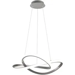 Reality Leuchten LED-Pendelleuchte Course Alu, Eisen, Stahl & Metall Silber Nickel matt