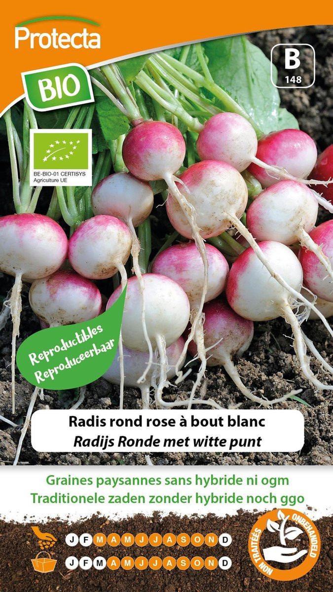Protecta Biologische Ronde Radijs met witte punt - Traditionele zaden