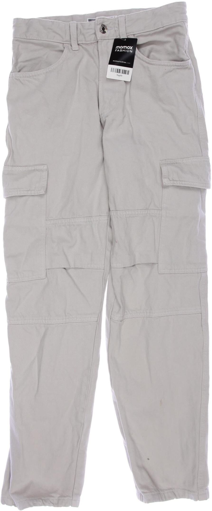 bershka Herren Jeans, Grau, Gr. W28, Baumwolle - Second Hand