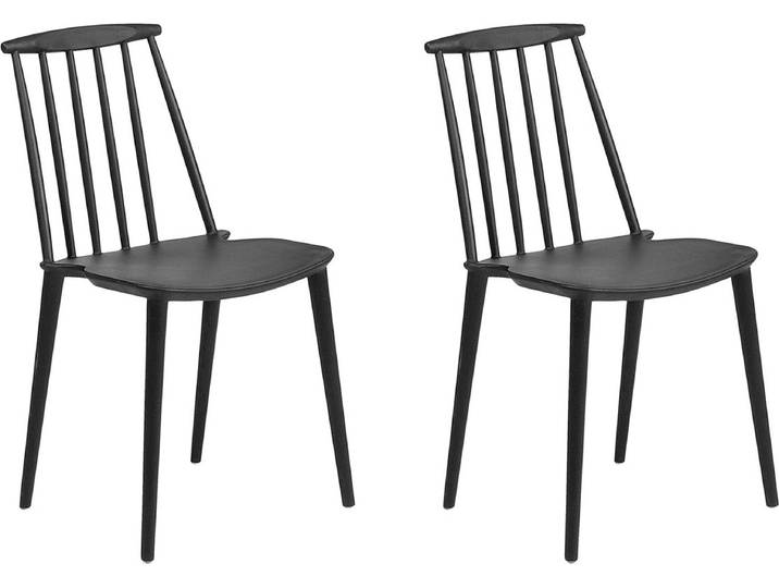 BELIANI Esszimmerstuhl 2er Set Schwarz Kunststoff Modern Minimalismus