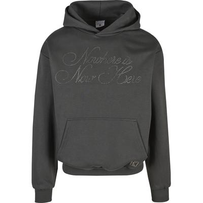 Kapuzensweatshirt KARL KANI "Karl Kani Karl Kani OG Rhinestone OS Hoodie", Herren, Gr. L, grau (schwarz), 65% Baumwolle (Bio), 35% Polyester (Recycelt), bedruckt, Rundhals, Sweatshirts