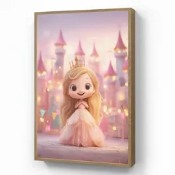 WANDLEUCHTE MIT AKKU Prinzessin - Rosa - Schloss Dimmbar 60x90 cm Wandlampe
