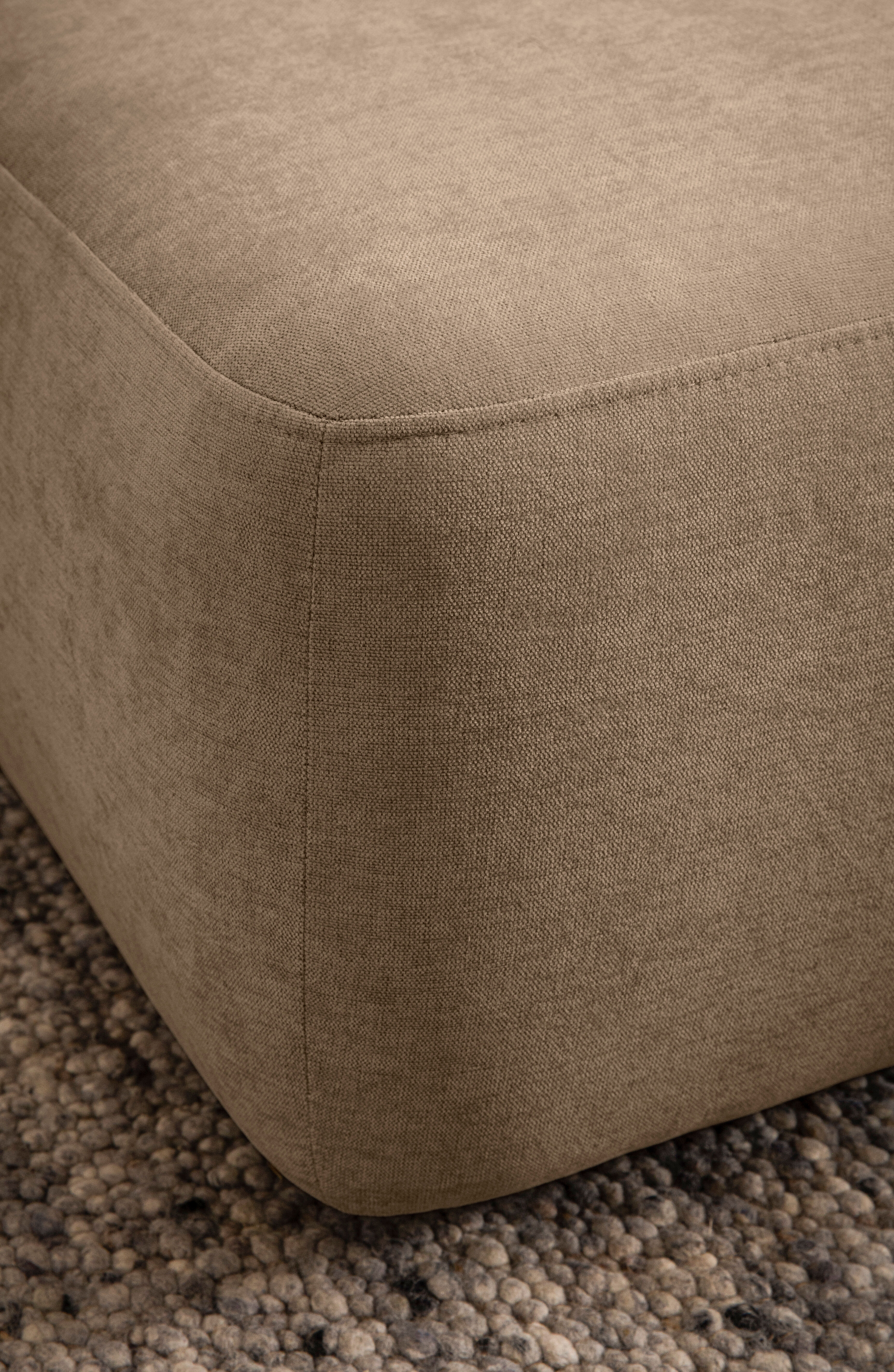 Polsterhocker HOME AFFAIRE "Torge, Hocker in Cord, Samtvelours oder Struktur", braun (hellbraun), B:100cm H:42cm T:68cm, 100% Polyester, Hocker, Polsterhocker, passend zur Serie Torge, rechteckig, bequemer Sitzkomfort hellbraun B/H/T: 100cm x 42cm x 68cm,