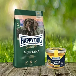 Happy Dog Supreme Montana 10 kg + Happy Dog Snack Drink mit Hähnchenfleisch *geschenkt*