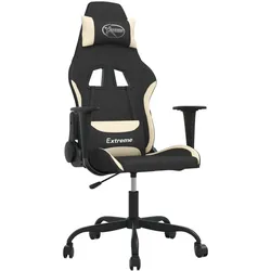 vidaXL Gaming-Stuhl mit Massagefunktion Schwarz und Creme Stoff