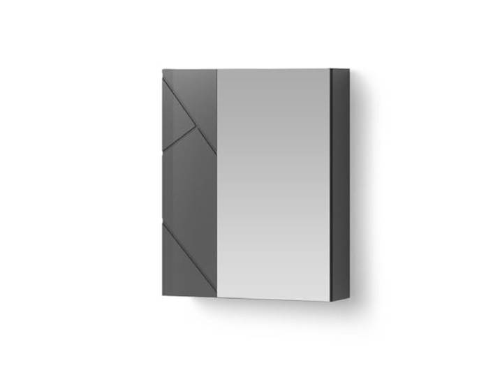 Livinity Spiegelschrank Ronco , Anthrazit Hochglanz/Anthrazit 60 x 75 cm 2 Türen · 3 Ablagefächer · Große Spiegelfläche · Für Kosmetik & Pflegeprodukte · Über dem Waschbecken