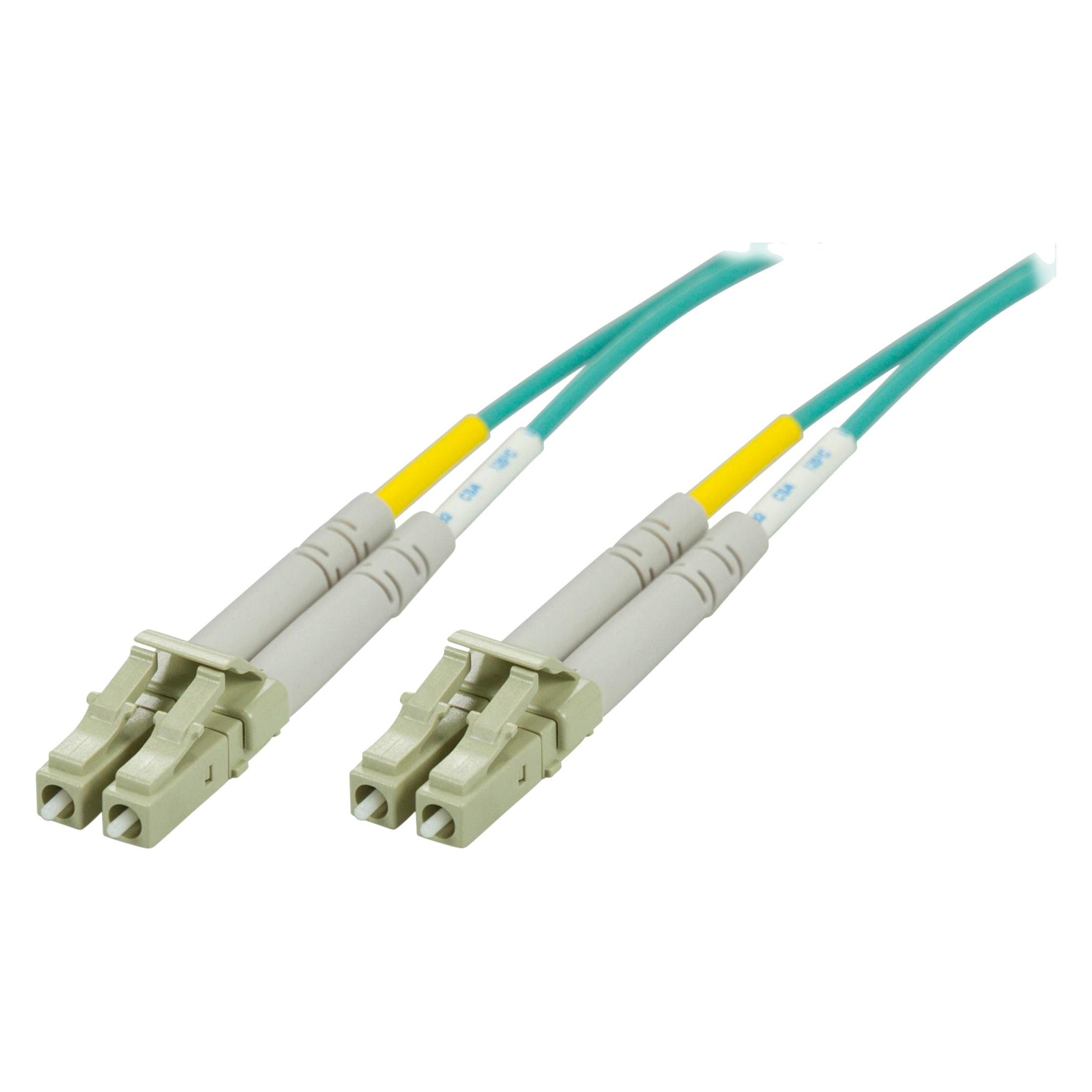Deltaco LCLC-60 fibre optic cable 2x LC OM3 Aqua colour (0.50 m) (LCLC-60)