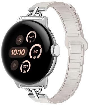 Everyday Crate 22mm Magnetic Silicone Watch Band D Shaped Tri Bead Adjustable Smartwatch Replacement Strap starlight