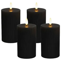 Relaxdays LED Kerzen 4er Set 13 cm Schwarz