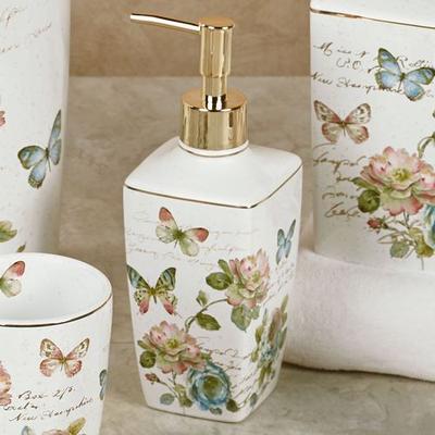 Avanti Linens, Inc Butterfly Garden Lotion Soap Dispenser Ivory , Ivory