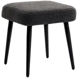 STILVORA Fußhocker Polyester Dunkelgrau 42x42x47 cm mit Stahlbeinen