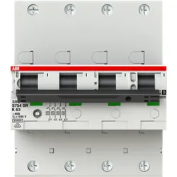 ABB S754DR-K63 Hauptleitungsschutzschalter SH-Schalter in K-Char., 25kA, 63A, 4P