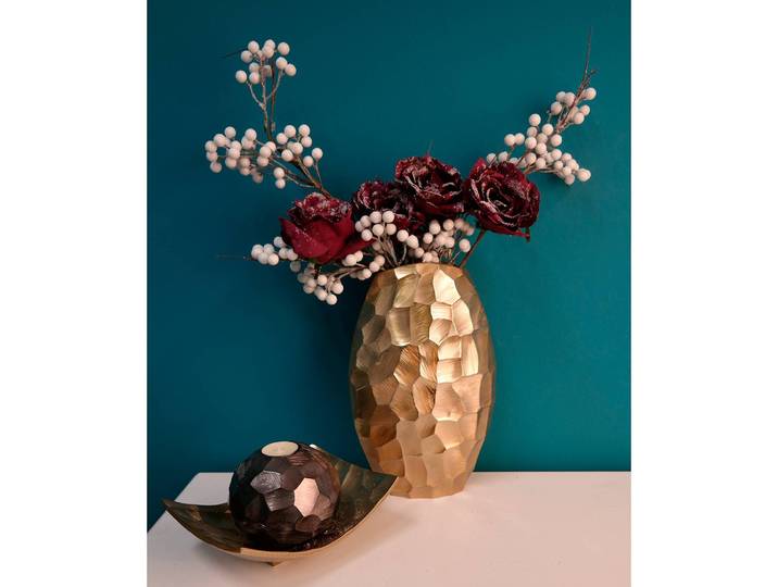 Kunstblume Rose I (4er-Set) 5cm Bordeaux