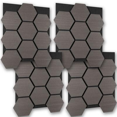 TecTake GmbH tectake Akustikpaneele Sonic Shield, MDF, Echtholzfurnier, 76x62x1,8cm, Eiche grau, Wandpaneel Akustik