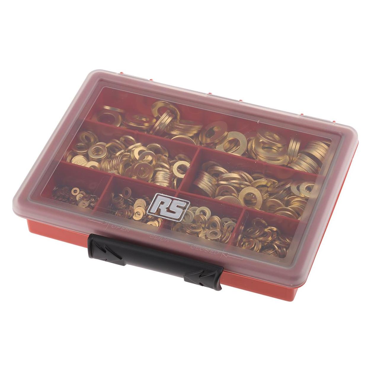 RS PRO Unterlegscheiben Sortiment Messing (M10, M2, M3, M4, M5, M6, M8) (4828442)