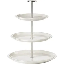 Eau Etagere dreistöckig Ø 24 cm, Porzellan, weiß
