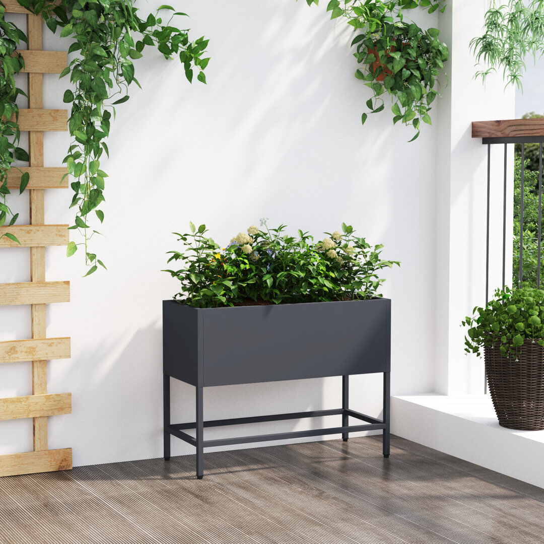 Borough Wharf Elevated Planter Anthracite 45cm H x 60cm W x 26cm D