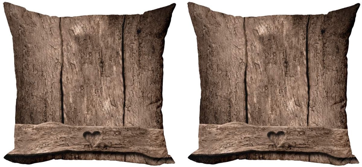 ABAKUHAUS Primitive Land Kussenhoes Set, Dubbelzijdig, Umber, 2x 50 x 50 cm
