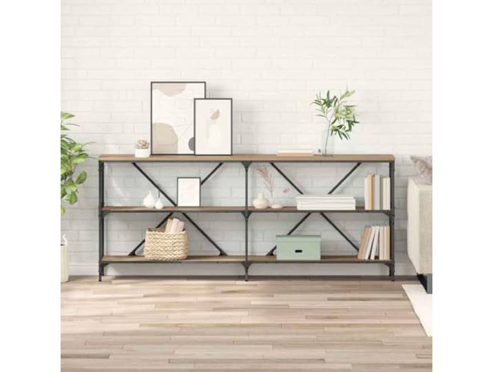 Konsolentisch Artisan-Eiche 180x30x75 cm Holzwerkstoff mit Regalbrettern Modernes Design, Holzwerkstoff, langlebig, vielseitig, für Flur und Wohnzimmer, mit Regalbrettern