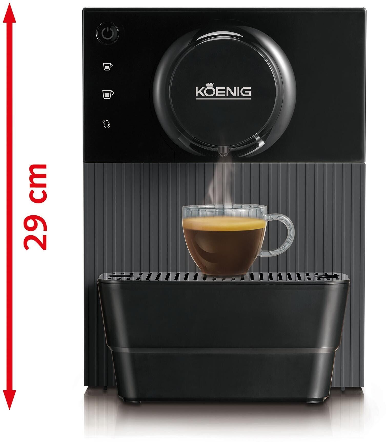 KOENIG Kaffeevollautomat "Finessa Nano", Energieeffizienz: A++, schwarz (dunkelgrau), H:29cm T:34cm, Kaffeevollautomaten, Kaffeevollautomat dunkelgrau Einheitsgröße