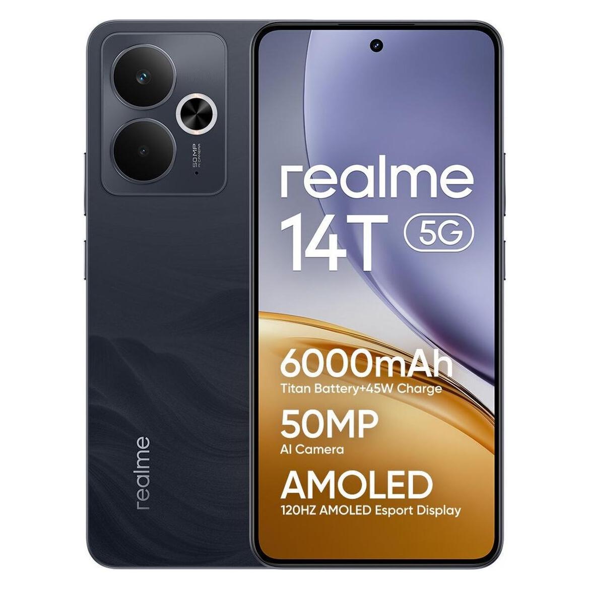 realme 14T (256 GB, Obsidian Black, 6.67", Dual SIM, 5G) (Realme)