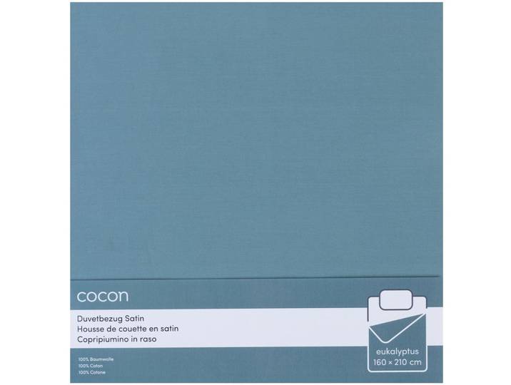 COCON Duvetbezug Eukalyptusgrün Baumwolle - Material: Satin - Duvetbezug