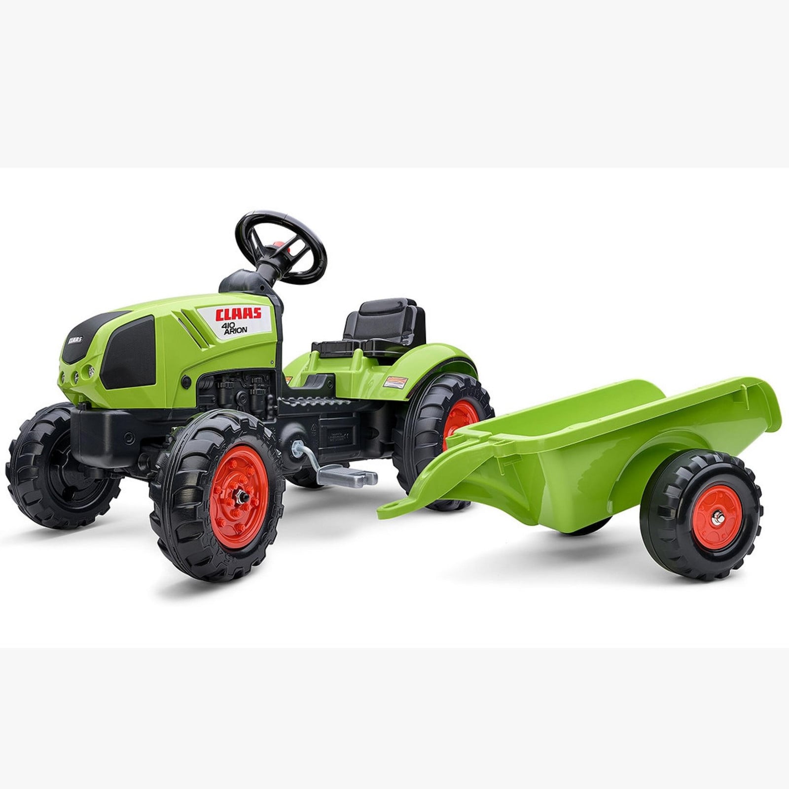 Falk Claas peddeltractor met aanhanger voor kinderen vanaf 2 jaar
