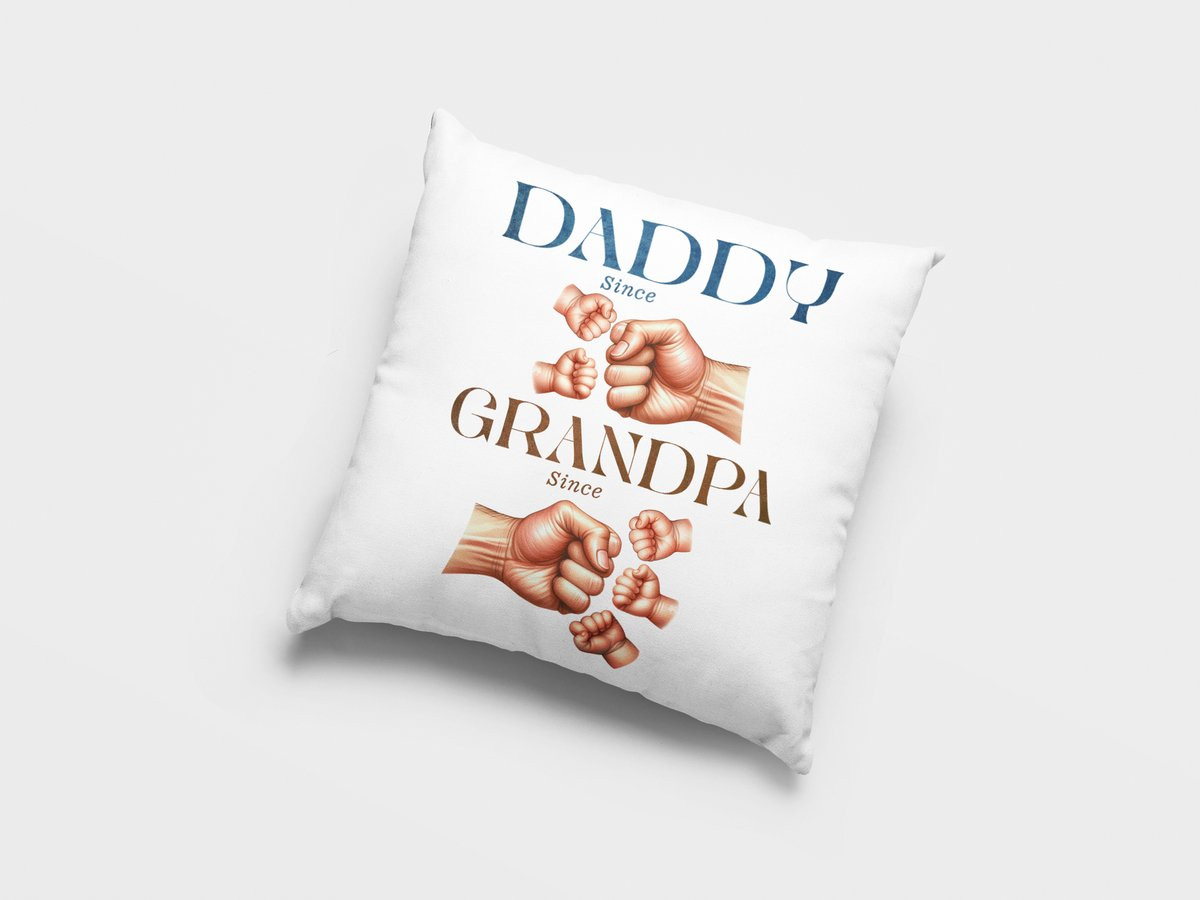Sierkussen Papa en Opa Sinds - Cadeau voor Vader en Grootvader
