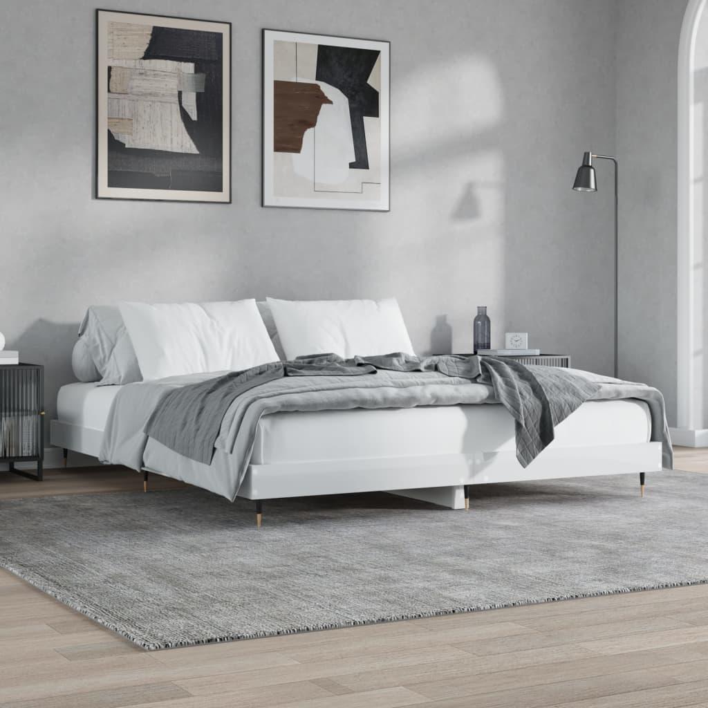 Doppelbettgestell 200x200 cm - aus Hartholz und Spanplatte - modern und platzsparend