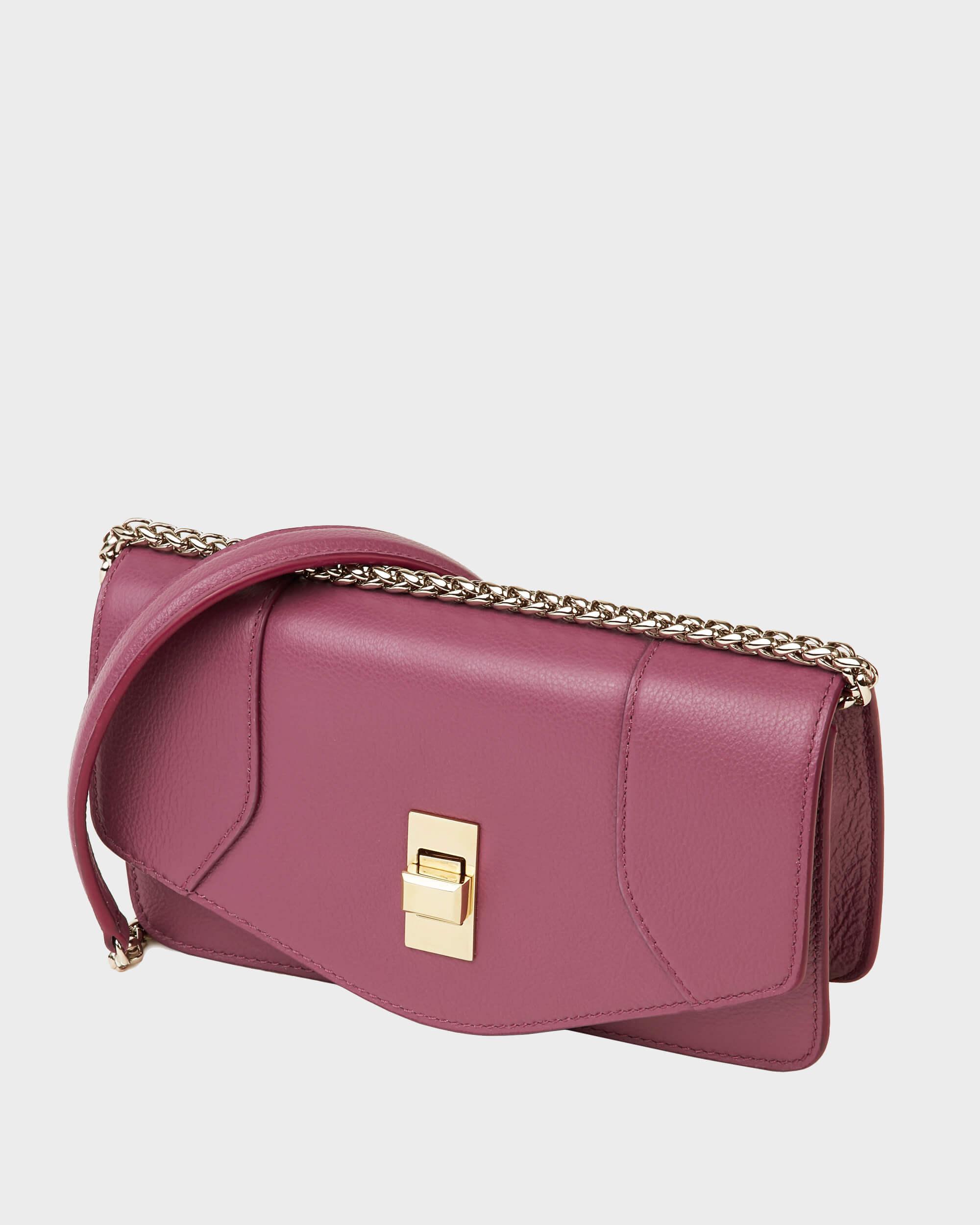 Mikro-Schultertasche Kirschlila