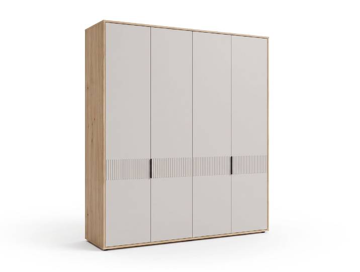 Armoire 4 portes Seravel cac Sable/chene - Basika