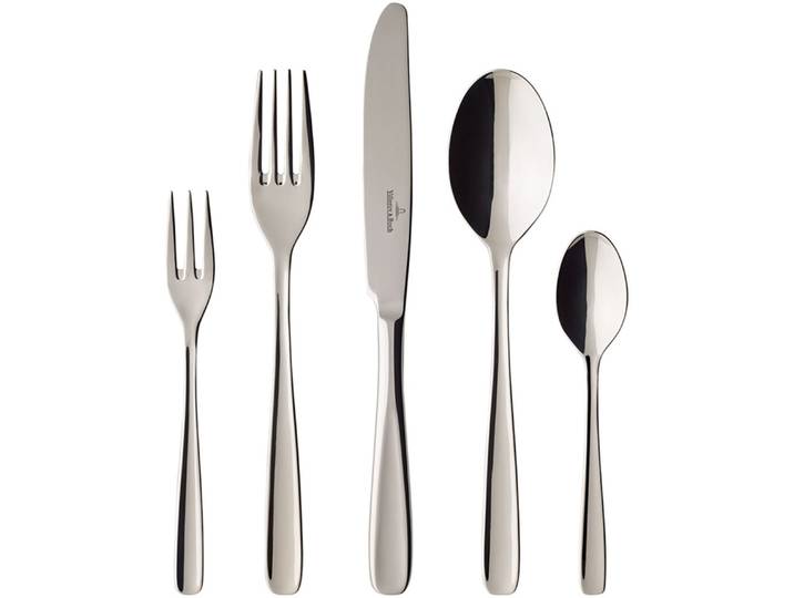 Besteck-Set VILLEROY & BOCH Liam , silber (edelstahlfarben), 30 Stk., Edelstahl, Essbesteck-Sets, Besteck-Set, spülmaschinenfest
