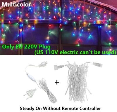 Uplift Picks FrostLine LED Icicle Lights Outdoor Christmas Garland With Remote multi Steady (no Remote) 3.5 M eu Plug