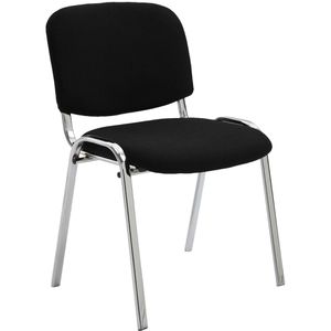 CLP Besucherstuhl Ken C, 152607701, stapelbar, Vierfußstuhl, Stoff, schwarz, 4 Stück