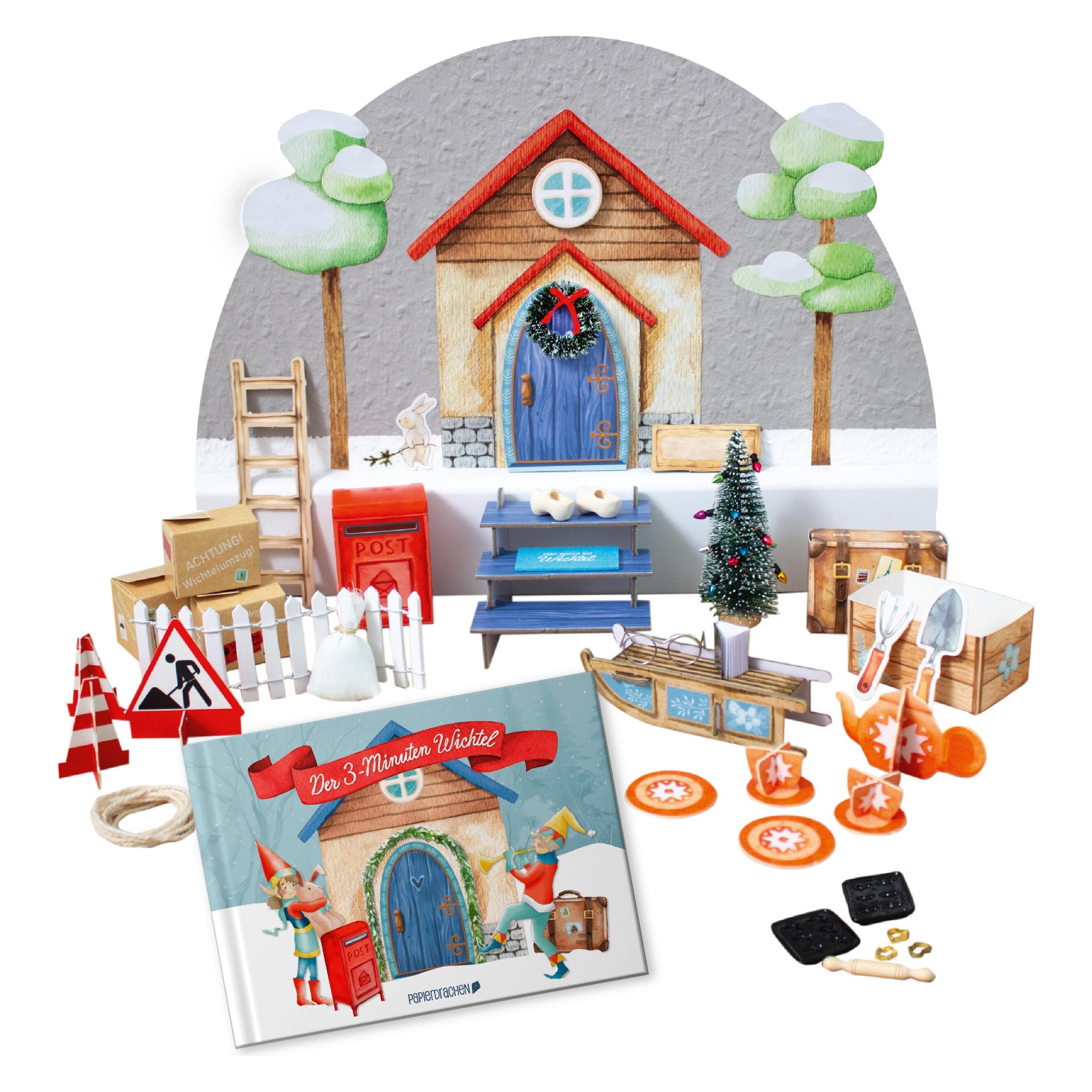 Papierdrachen Wichtel-Set zum Advent (B400-077-001)