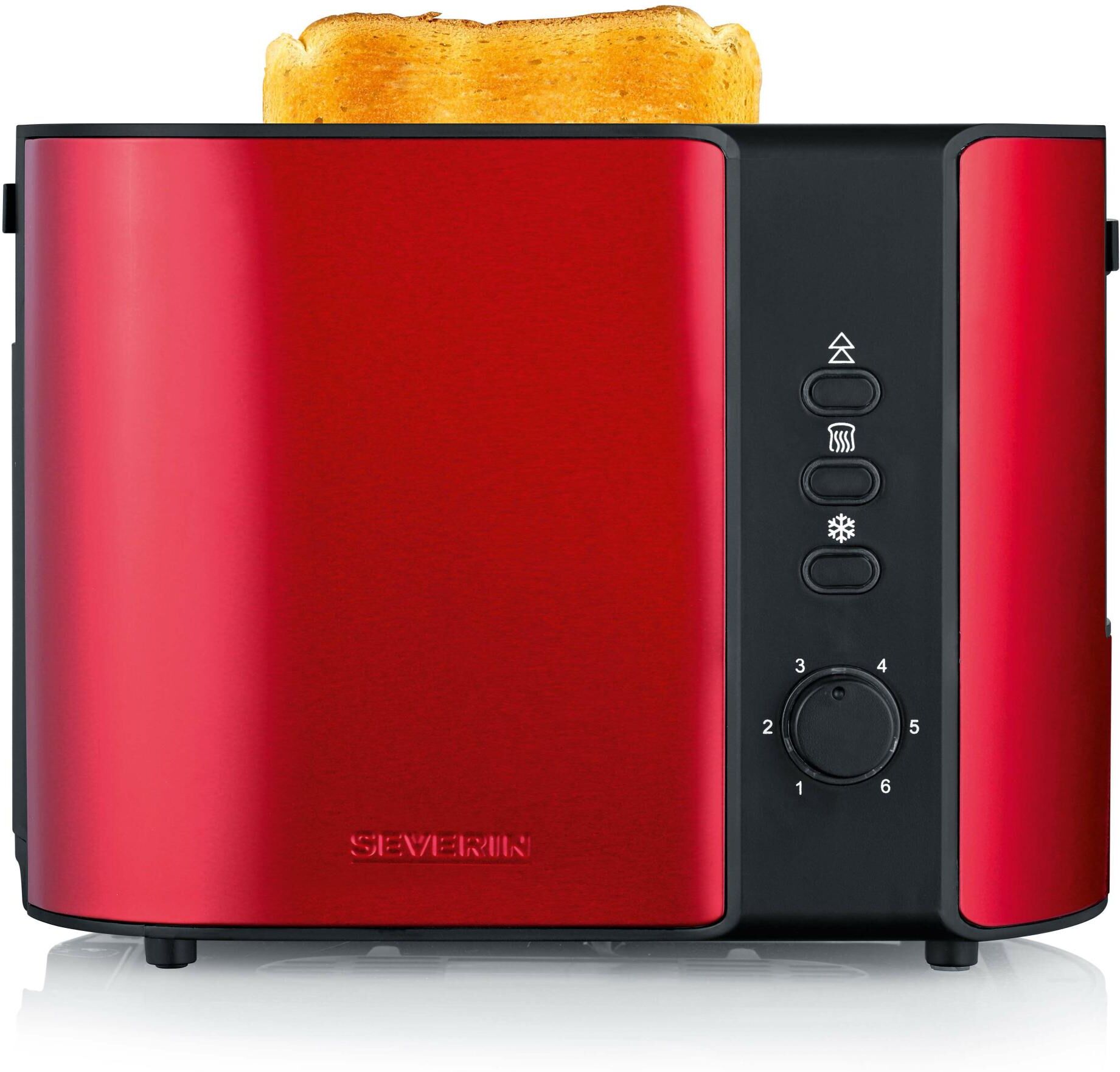 Severin Toaster "AT 2217 Rot Schwarz", rot (rot, schwarz), Toaster, Lieferung mit passendem CH-Fixadapter, Toaster rot, schwarz Einheitsgröße