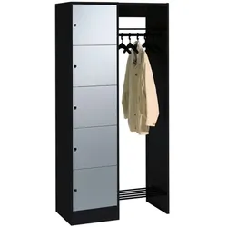 CP Offene Garderobe schwarz, 96x195x48 cm