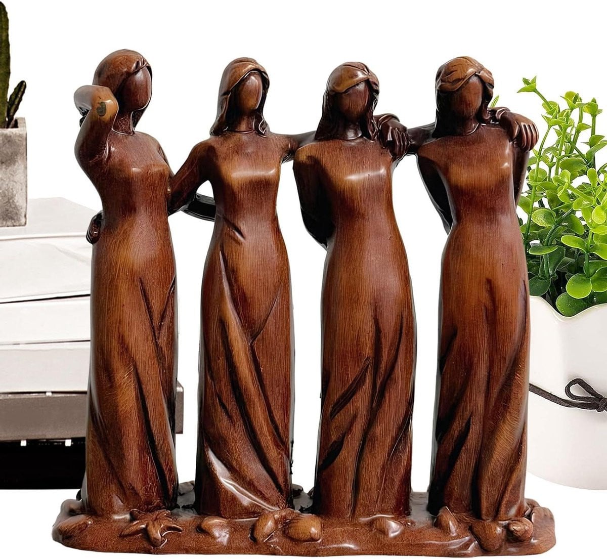 Zuster Beeldje Vriendschap Sculptuur Handgemaakt Decoratie H 159 cm B 63 cm