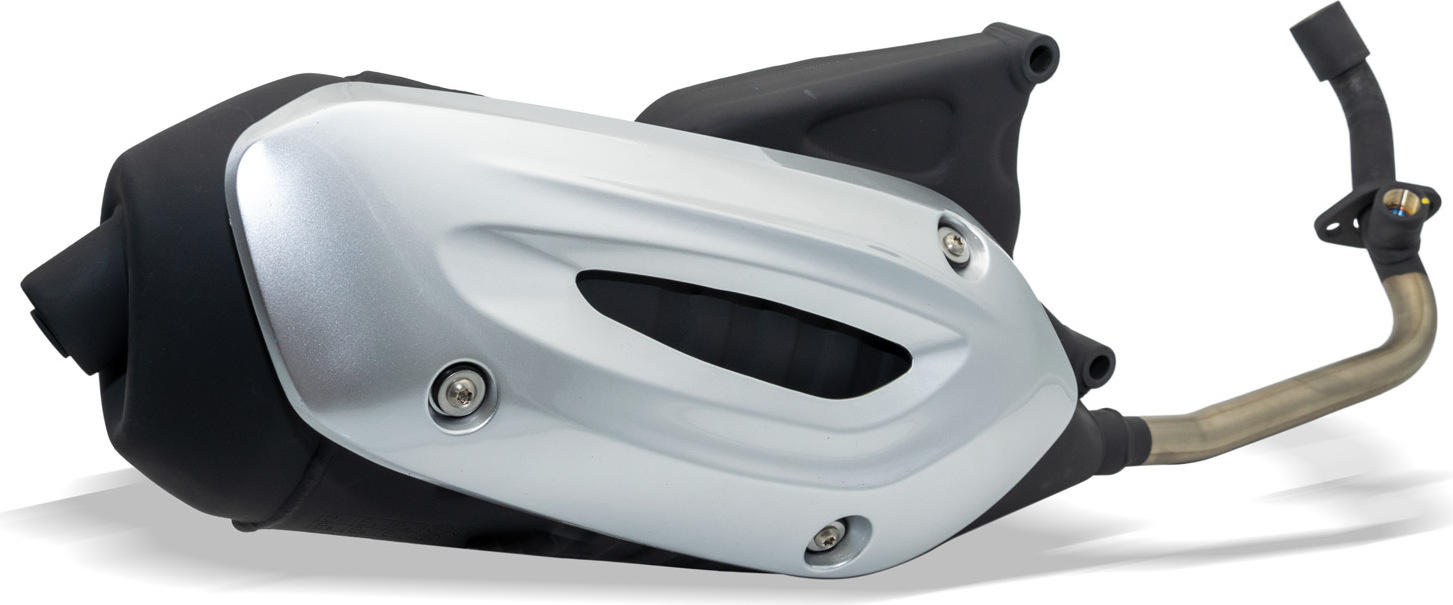 Auspuff Piaggio mit Zulassung, komplett mit Hitzeschild, 1A0071045 für Piaggio MP3 500 ccm