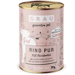 grau Hund 400 Gramm Hundenassfutter 6 x 400 Gramm Rind pur