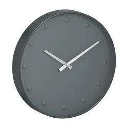 Relaxdays Wanduhr, moderne Uhr, Stunden- & Minutenzeiger, Ø 30 cm, Wohnzimmer Küche, Büro, analoge Zimmeruhr, grau