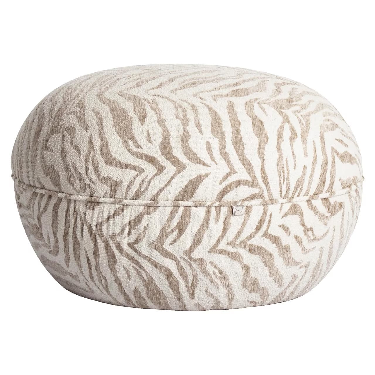 Richmond Poef Jace Tiger Beige Ø64cm