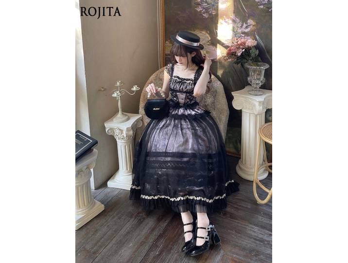 Ensemble jupe Lolita gris rose, princesse élégante, bretelles CLA, garniture en dentelle, haut + jupe longue, ensemble deux pièces, tenues pour femmes