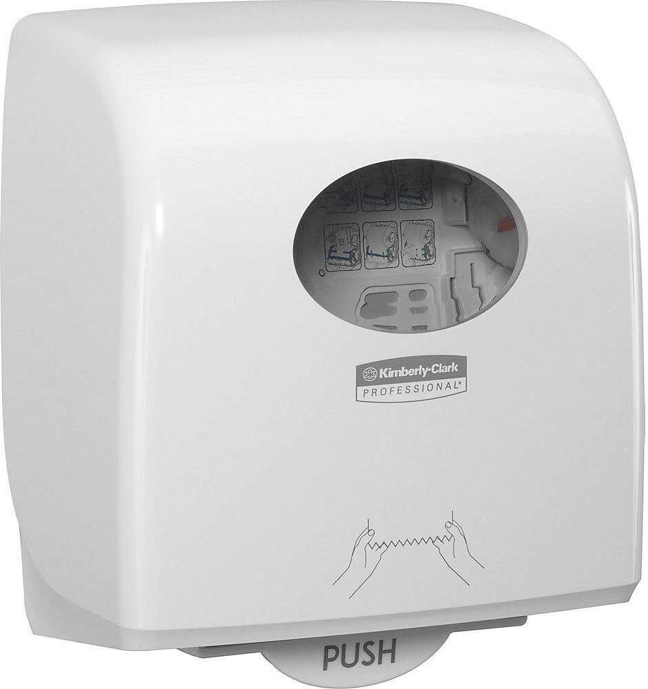 Spender für Rollenhandtücher Aquarius™ Slimroll™, HxBxT 324 x 297 x 192 mm, weiß Kimberly-Clark