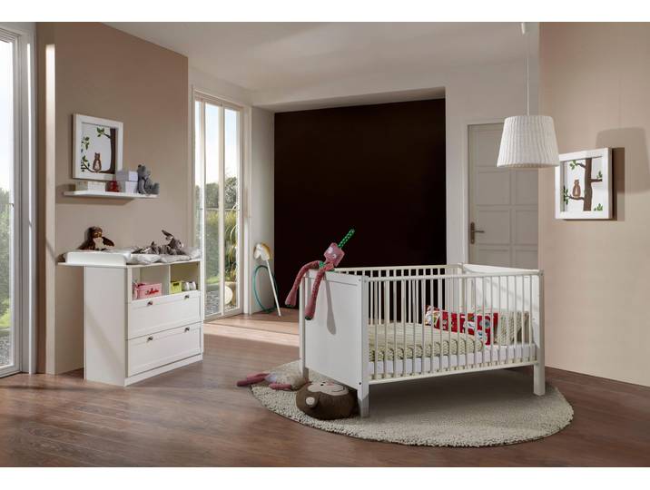 Babymöbel-Set WIMEX Helsingborg , weiß (alpinweiß), B/H: 70cm x 140cm, Holzwerkstoff, Schlafzimmermöbel-Sets, Bett + Wickelkommode