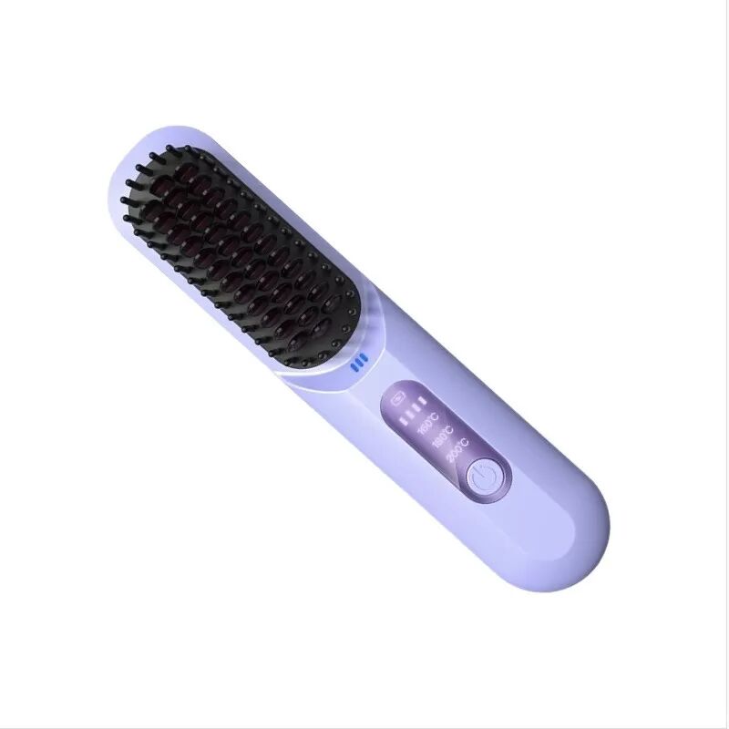 INF Tragbare kabellose Haarglättungsbürste: Kabelloses Styling für Zuhause & Reisen Violett