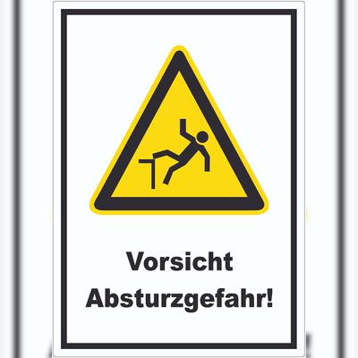 HB-Druck Vorsicht Absturzgefahr Aufkleber A8 (52x74mm)