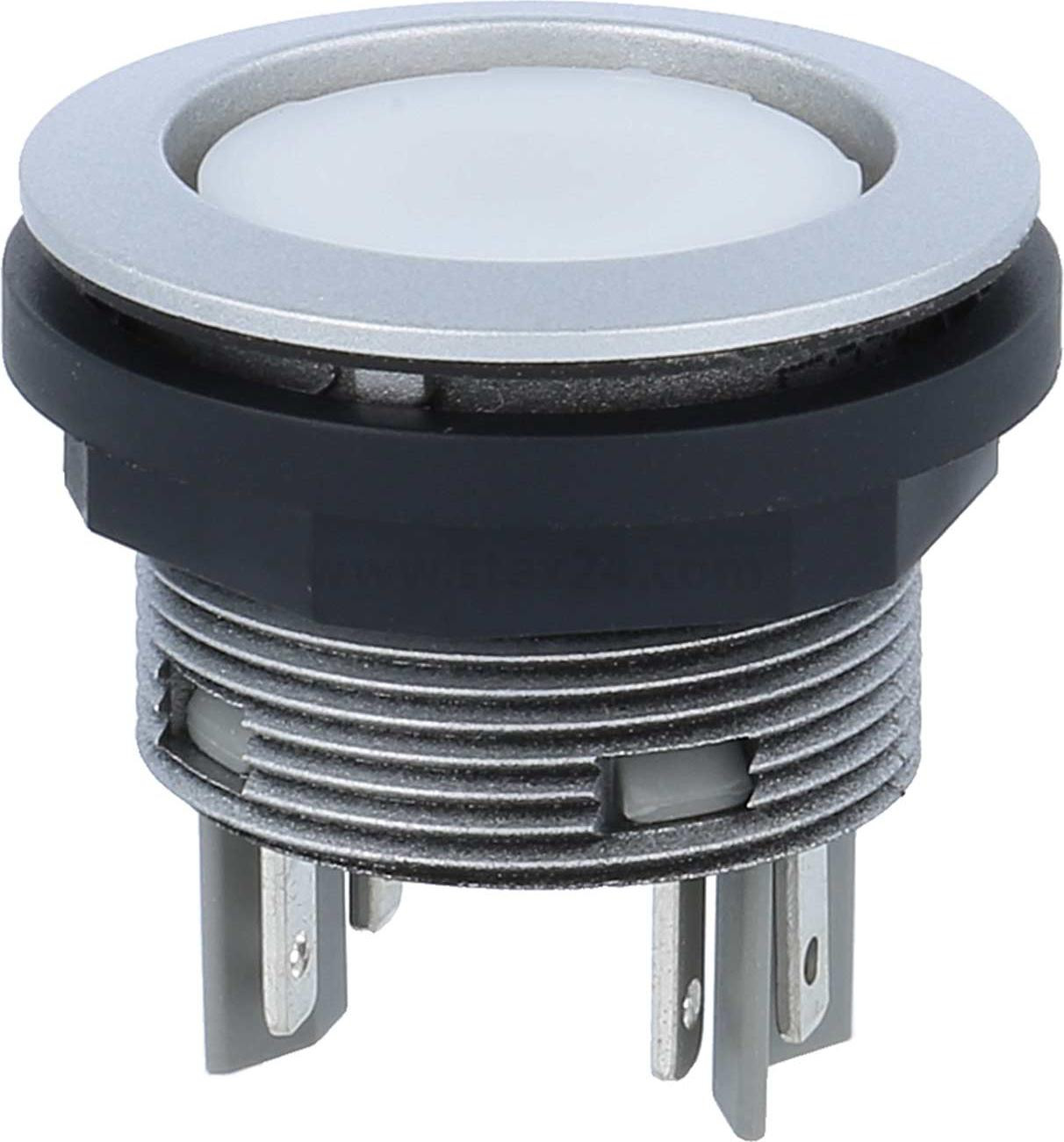 Georg Schlegel Lichtgevende Drukknoppen, 1 NO + 1 NC, Rond, met Verlichting, SHORTRON Platte Connector, 2,8 mm x 0,8 mm