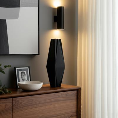 Sagebrook Home Decorative Vase - Black Ceramic Medium Sculptural, 26 in.