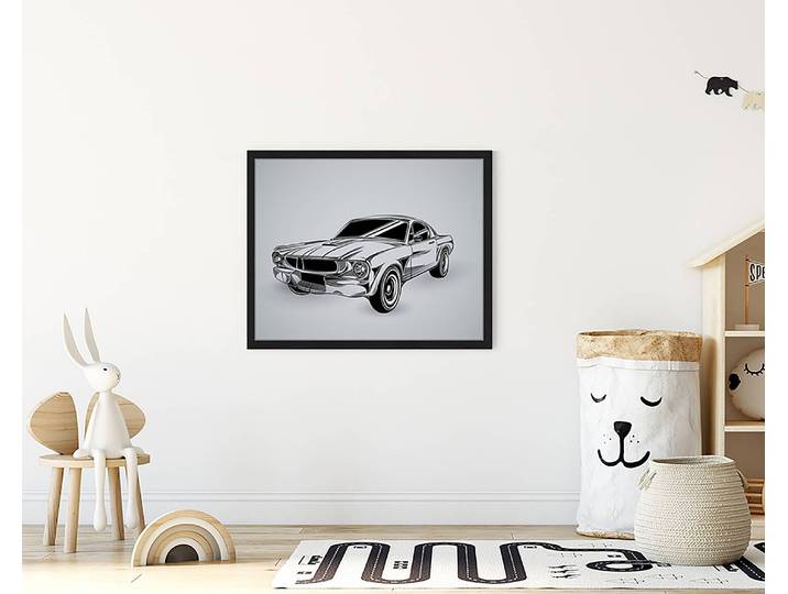 home24 Afbeelding Vintage Car Drawing 43 x 53cm meerdere kleuren